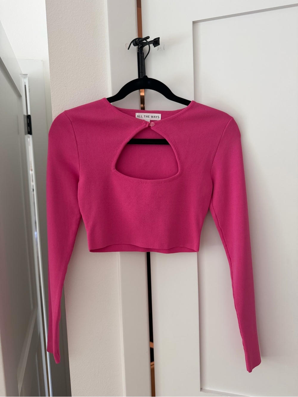 All The Ways pink cropped long sleeve